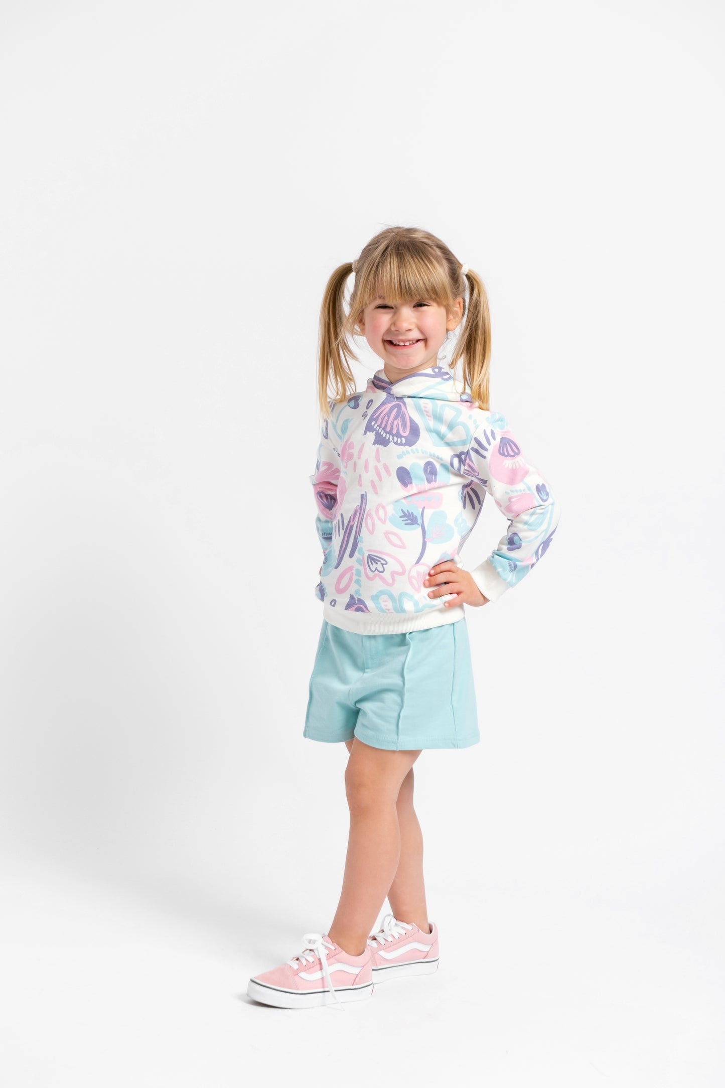 Cherubino "All-Day Comfort" Enchanting Watercolor Floral Hoodie for Girls