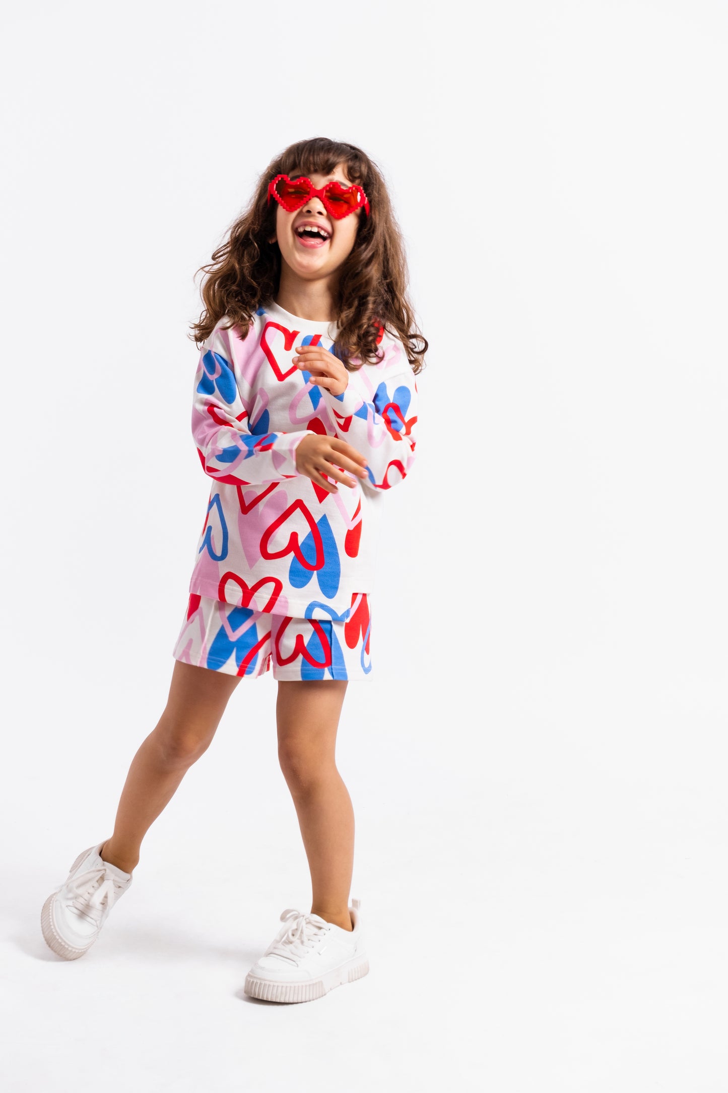 Cherubino Girls' Playful Heart Shorts – Ideal for Back to School and Everyday Adventures