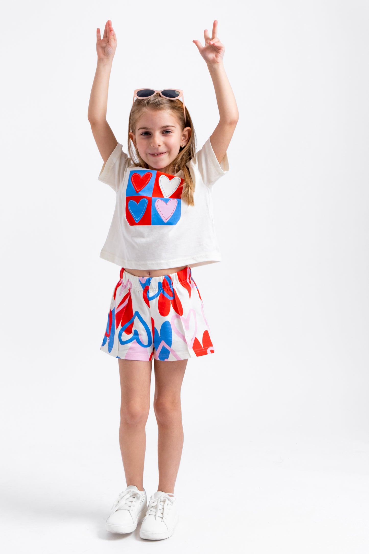 Cherubino Girls' Playful Heart Shorts – Ideal for Back to School and Everyday Adventures