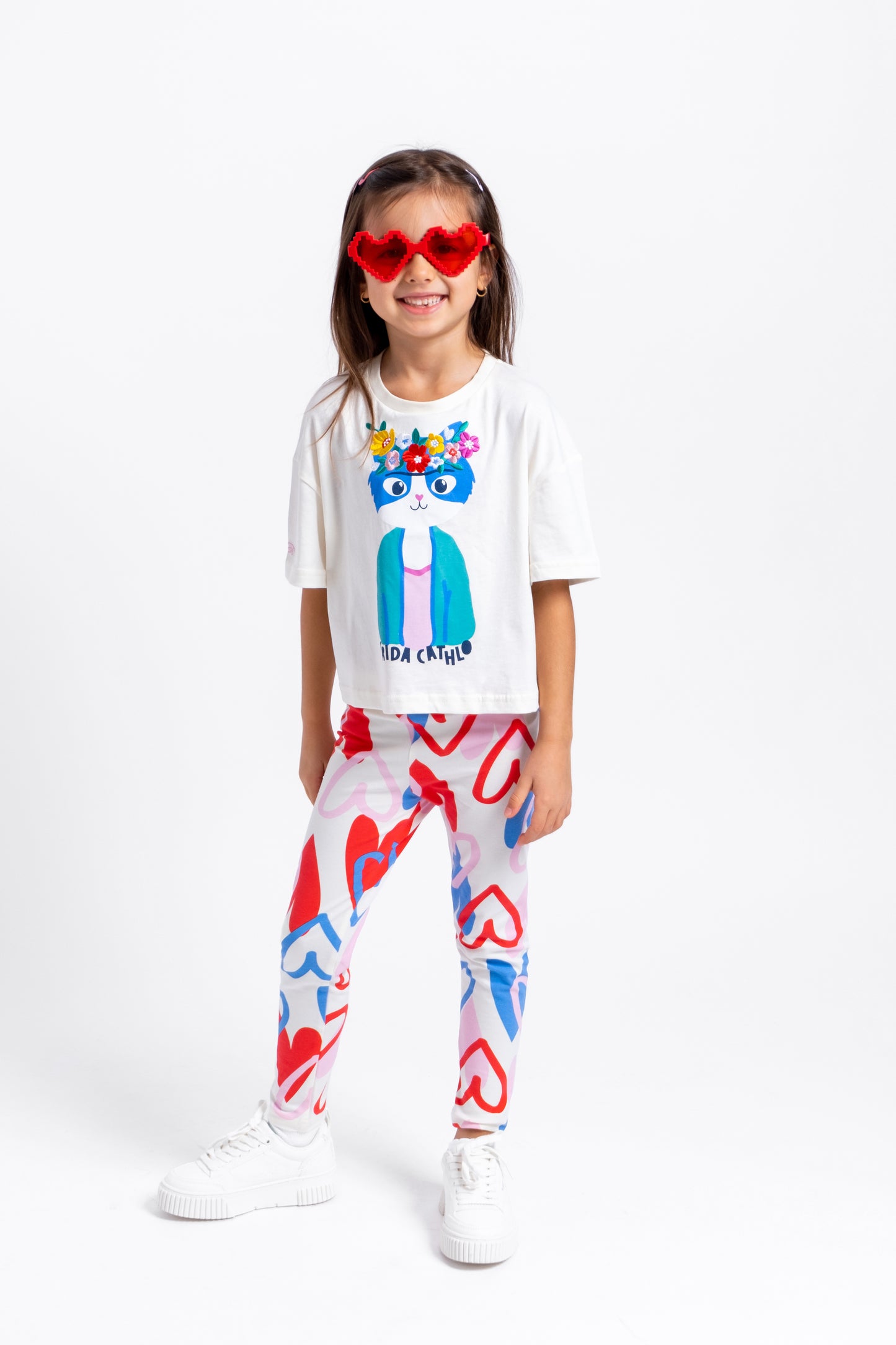 Cherubino "Frida Cathlo" Embroidered T-Shirt for Girls