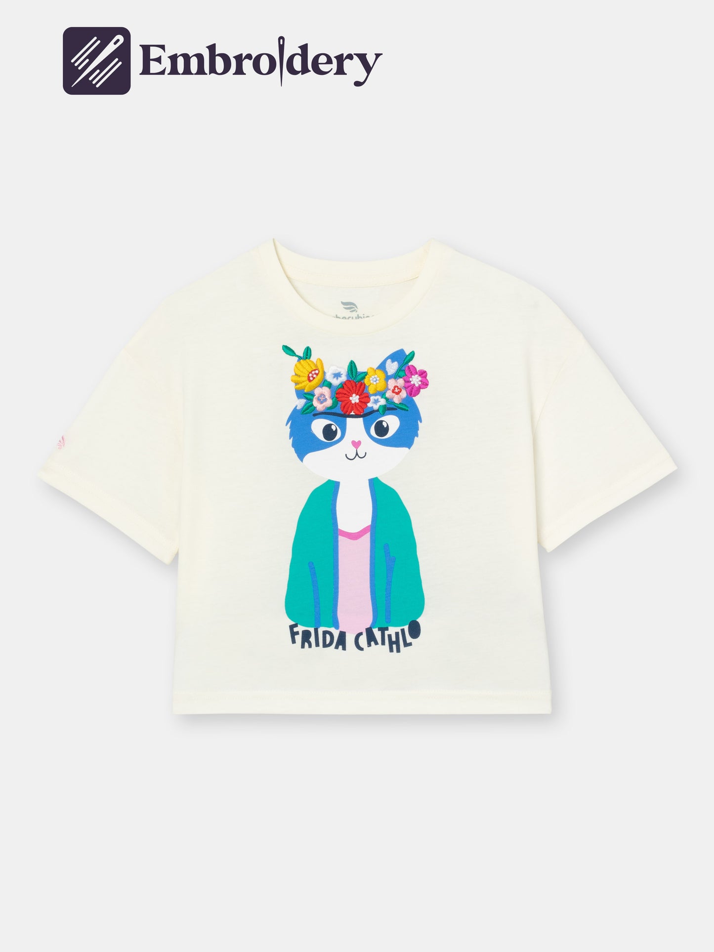 Cherubino "Frida Cathlo" Embroidered T-Shirt for Girls