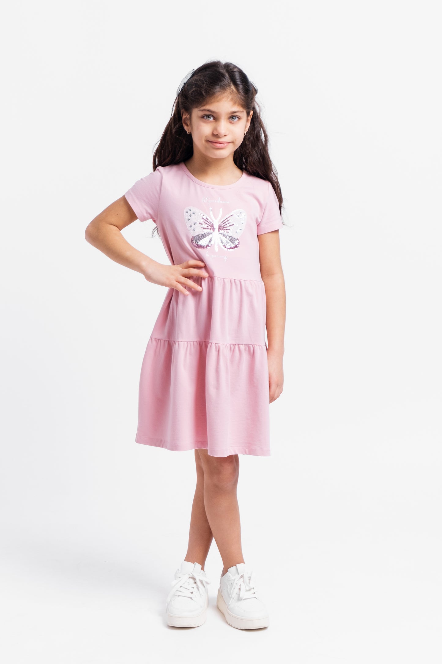 Cherubino "Butterfly Dreams" Sequin Pink Dress for Girls