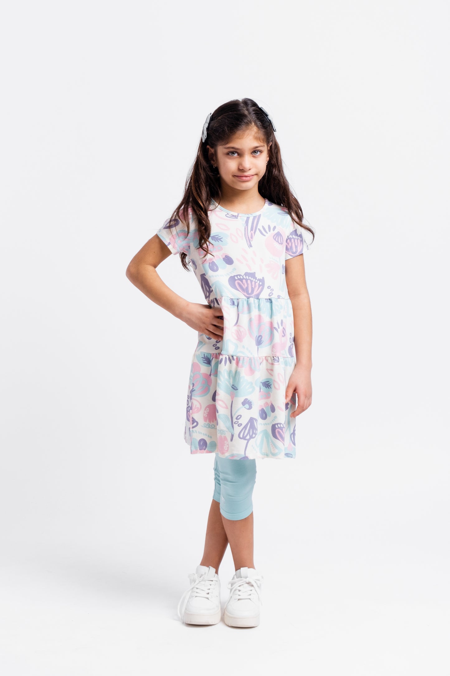 Cherubino "Garden Delight" Watercolor Floral Dress for Girls