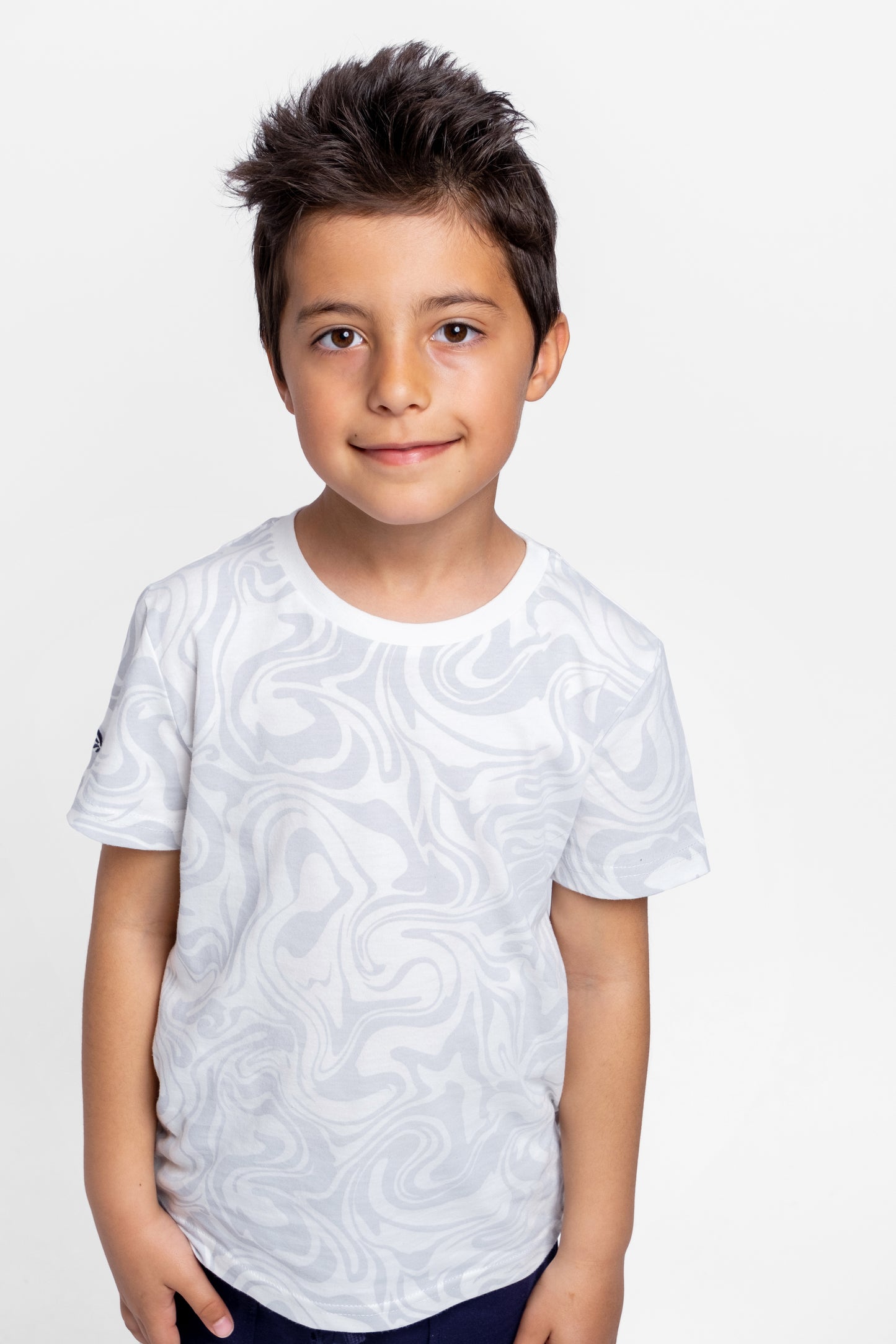 Short Sleeve T-Shirt in (Galaxy) Pattern - White