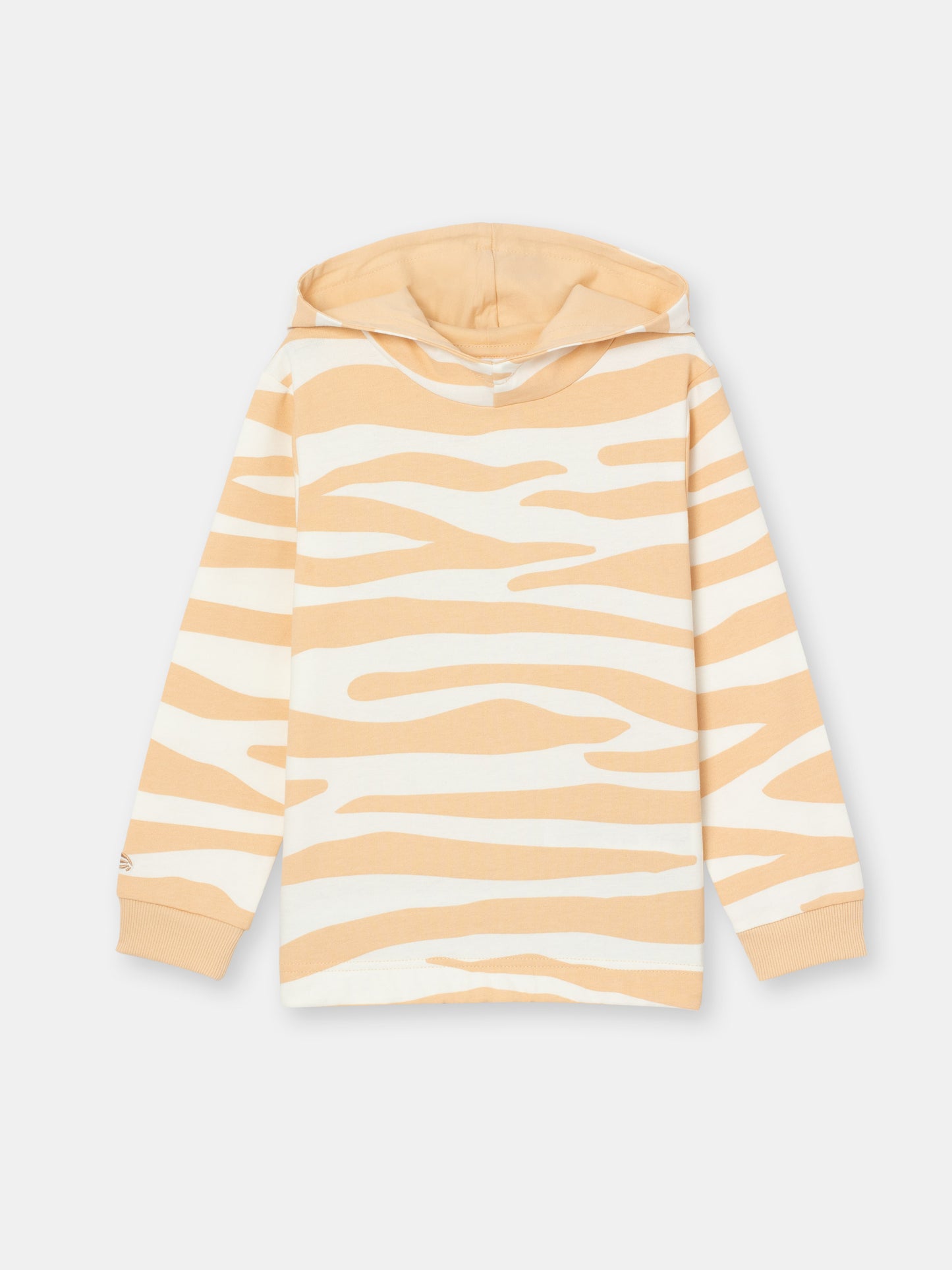 Hoodie Sweatshirt in (Neutral Zebra) Pattern - Ecru