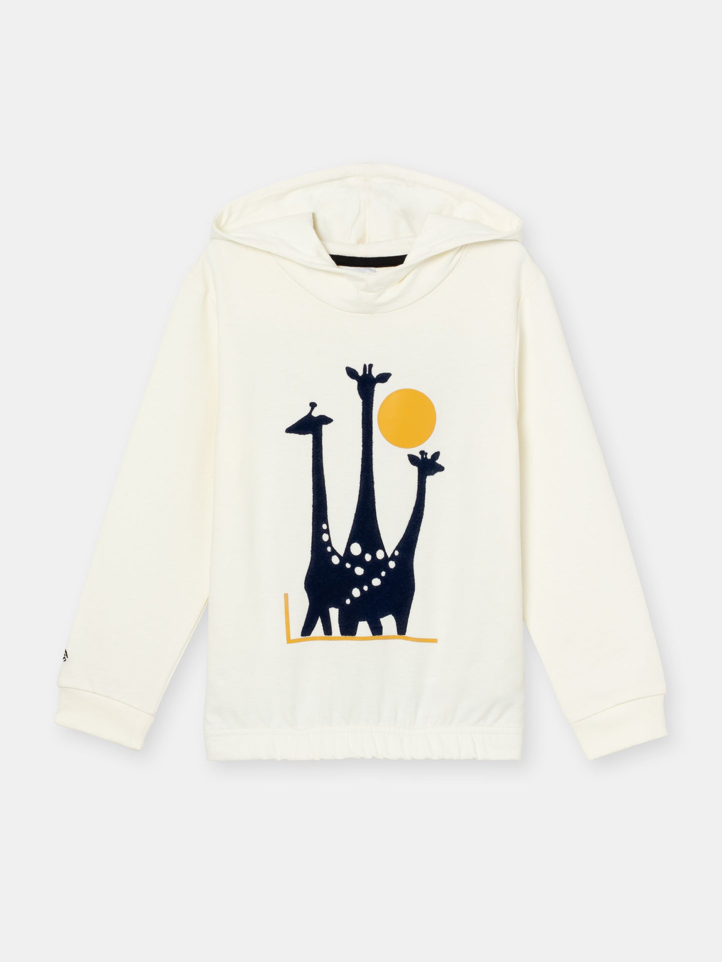 Hoodie Sweatshirt with (Giraffe Family) Graphic - White