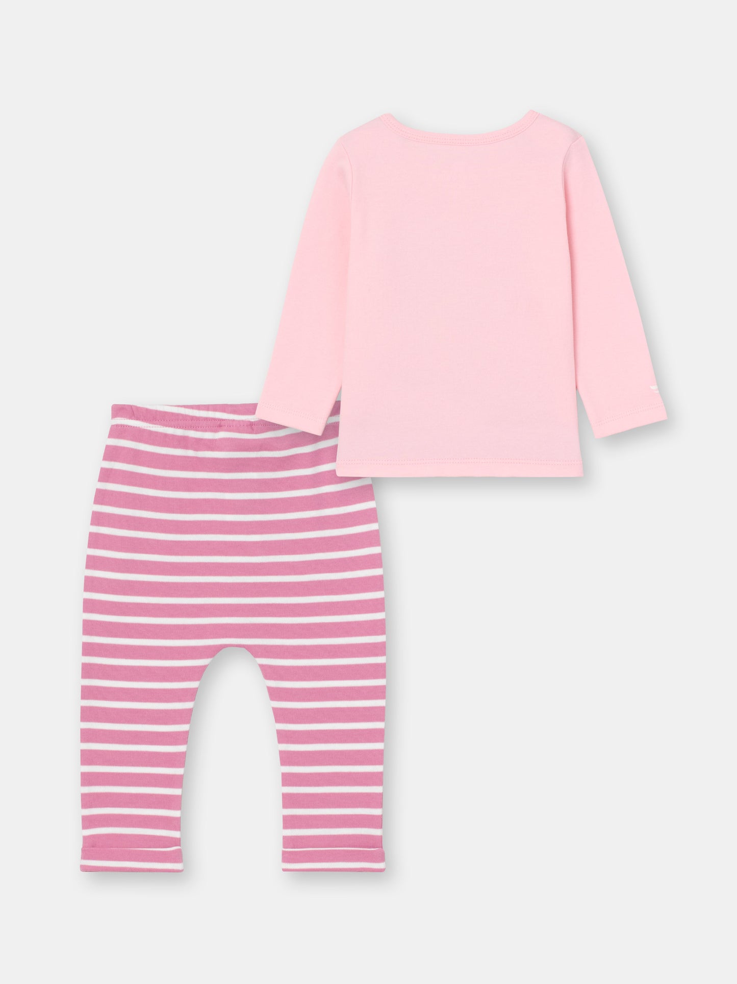 Two Piece Long Sleeve Top & Pant Set - Pink