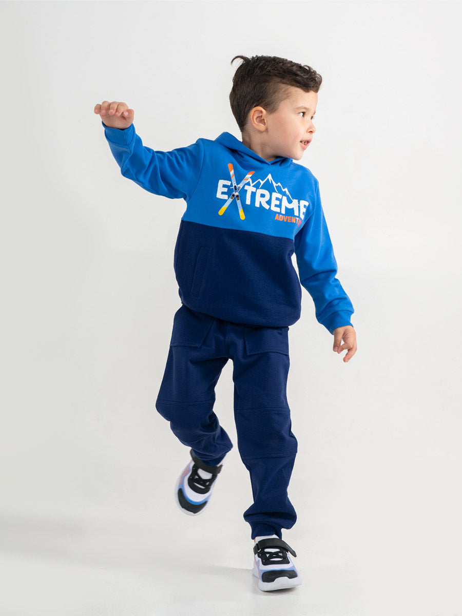 CWKB 62865-42-287 - Cherubino boys dark blue hoodie with extreme adventure print - model2