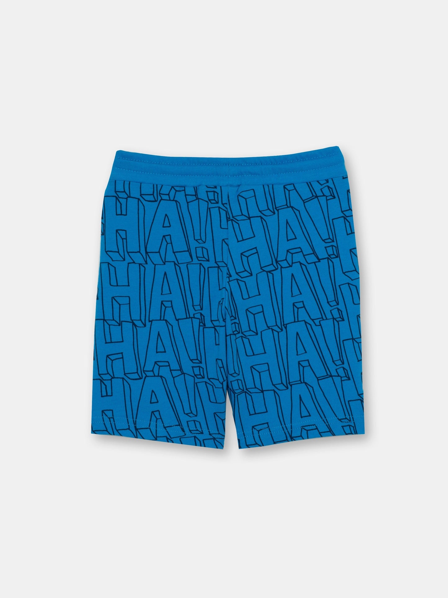 CWKB 70083-42-297 - Cherubino boys azure blue shorts with haha print - back