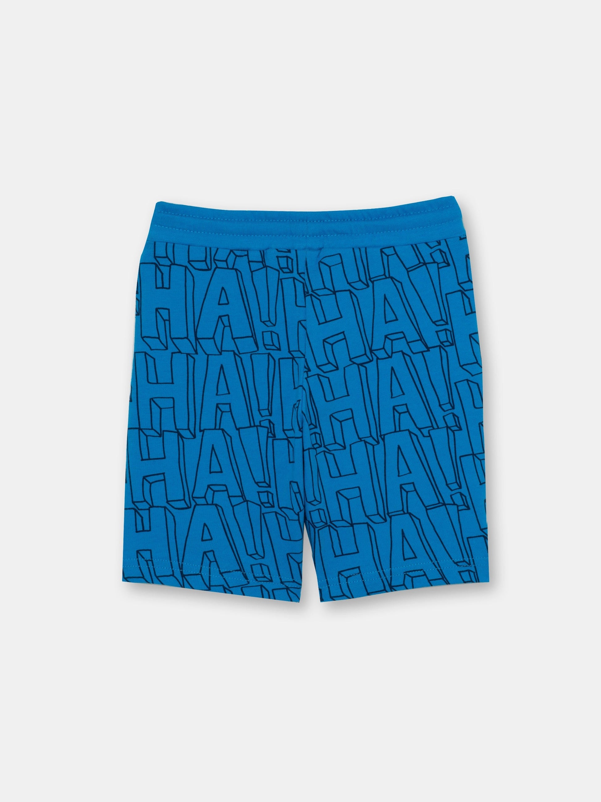 CWKB 70083-42-297 - Cherubino boys azure blue shorts with haha print - back