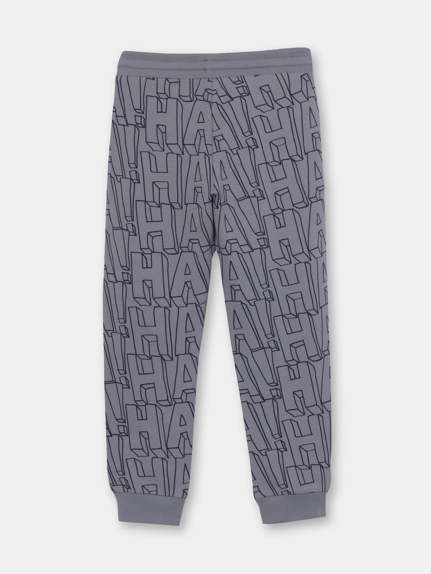 CWKB 70084-23-297 - Cherubino boys grey pants with haha print - back