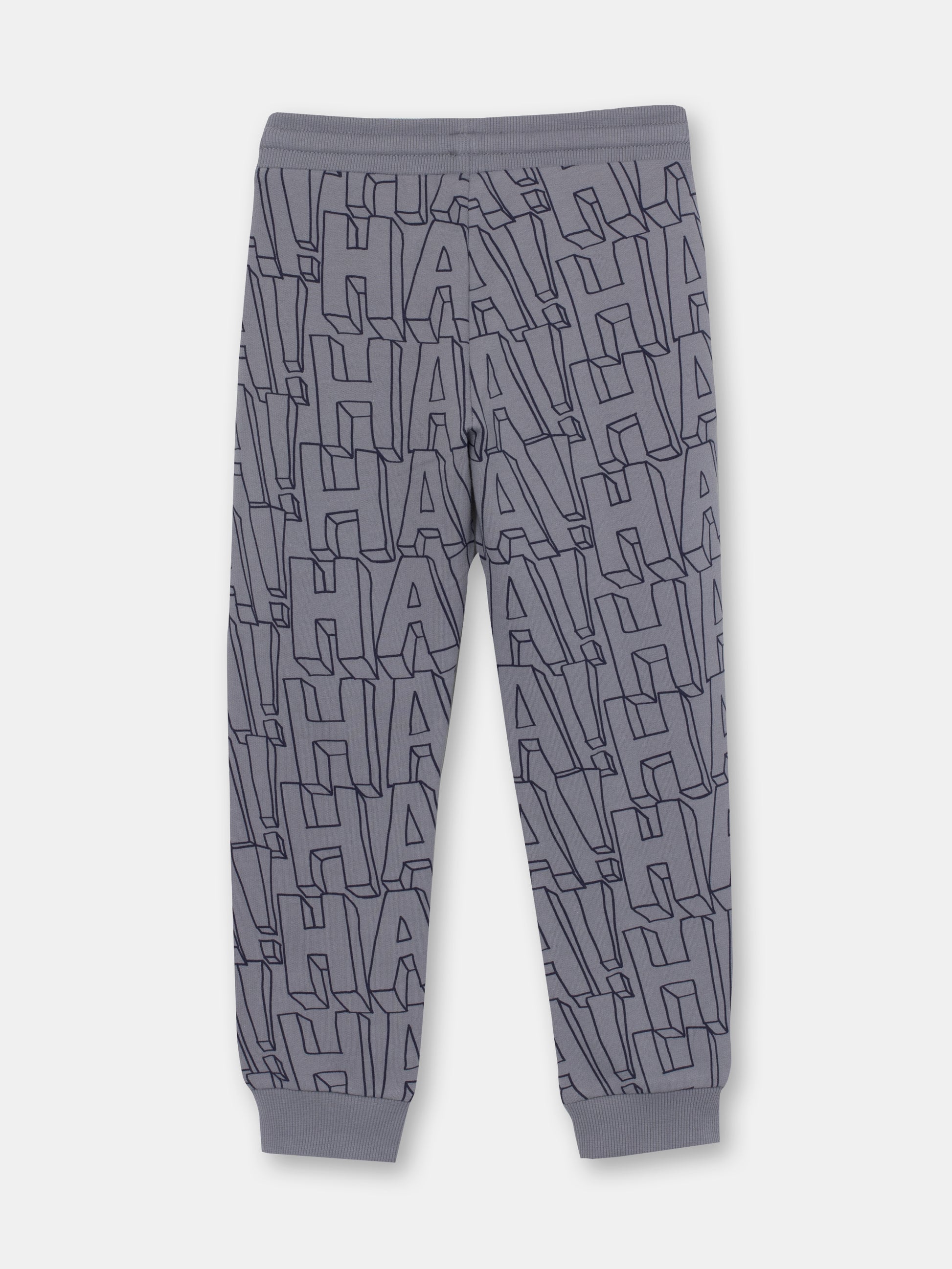 CWKB 70084-23-297 - Cherubino boys grey pants with haha print - back