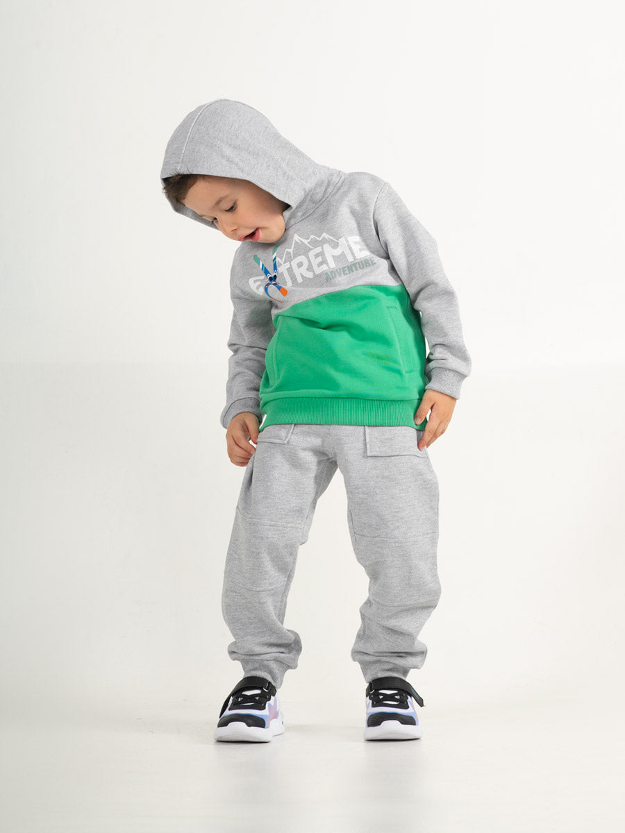 CWKB 70105-11-287 - Cherubino boys grey french terry pants with pockets - model2