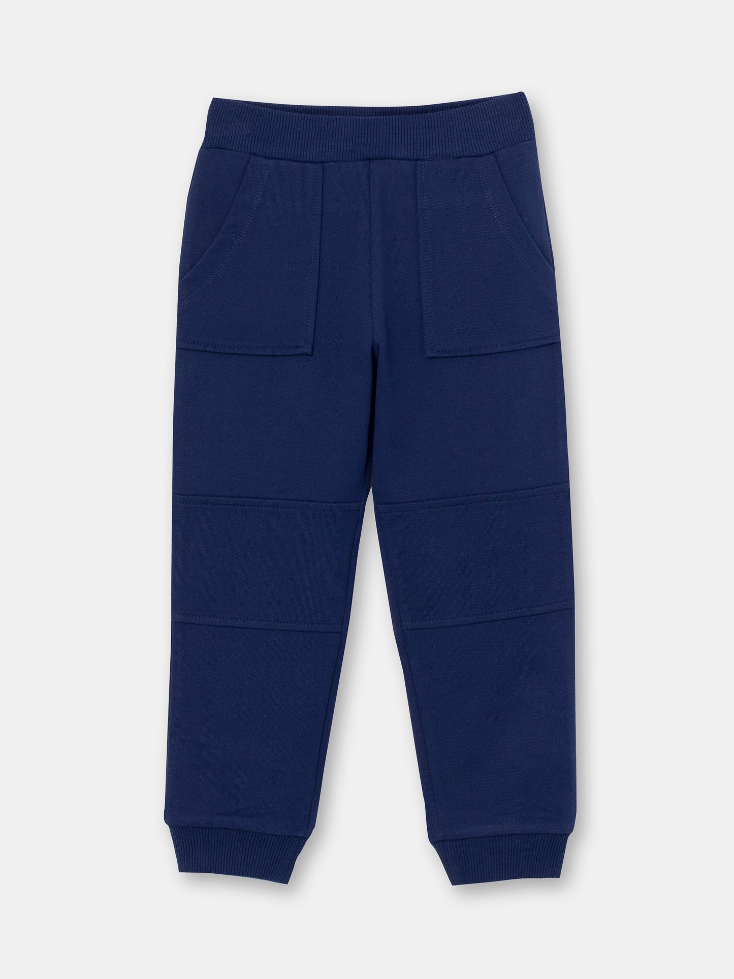 Boys Dark Blue French Terry Pants with Pockets