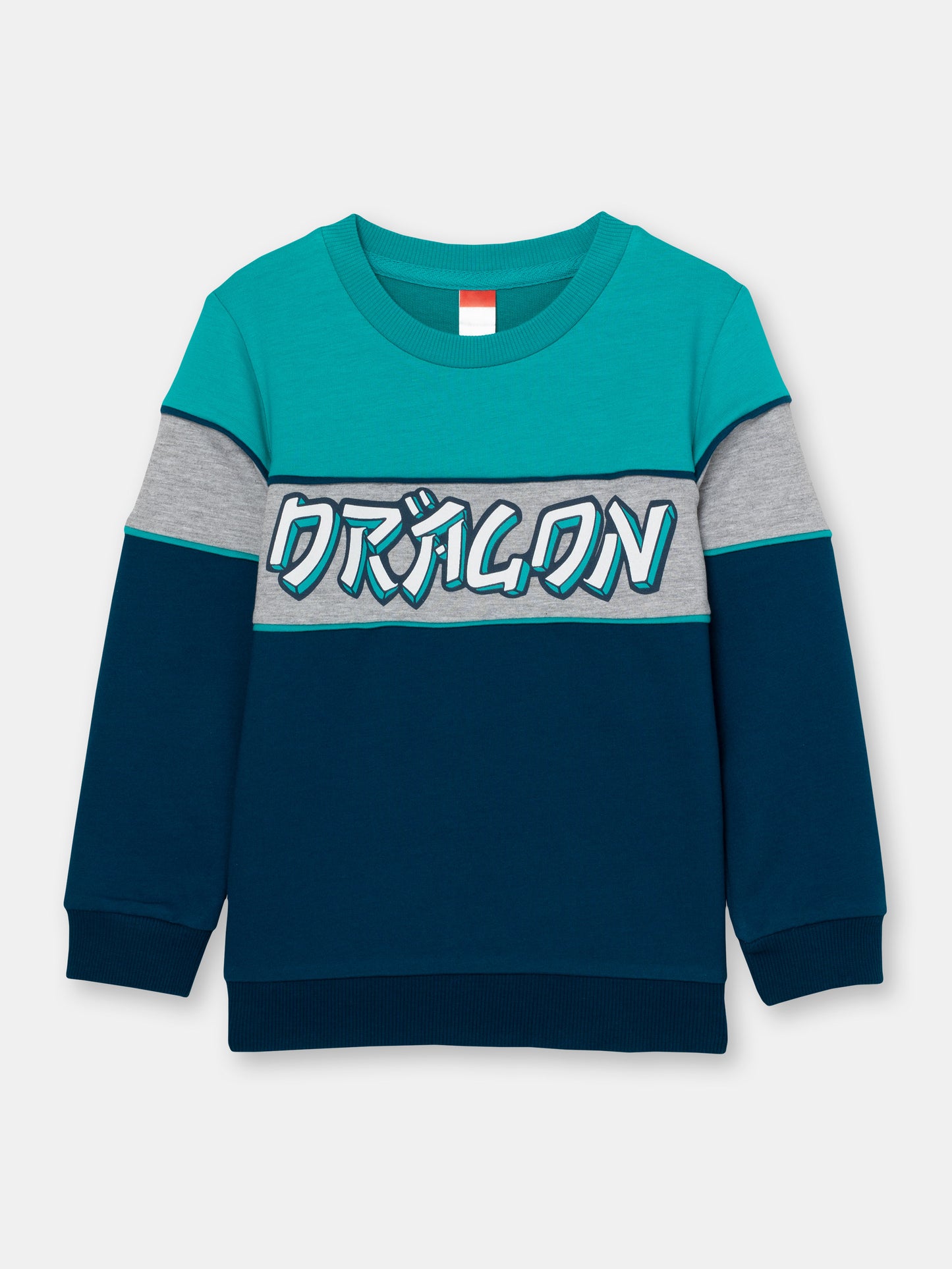 Boys Green Sweatshirt with Dragon Print