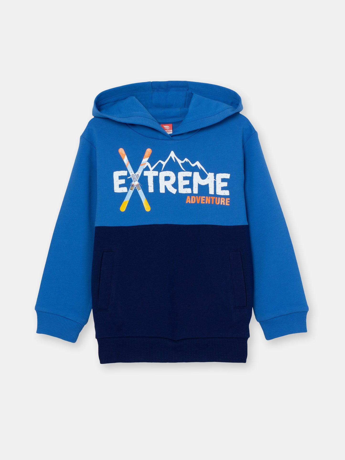 Boys Dark Blue Hoodie with Extreme Adventure Print