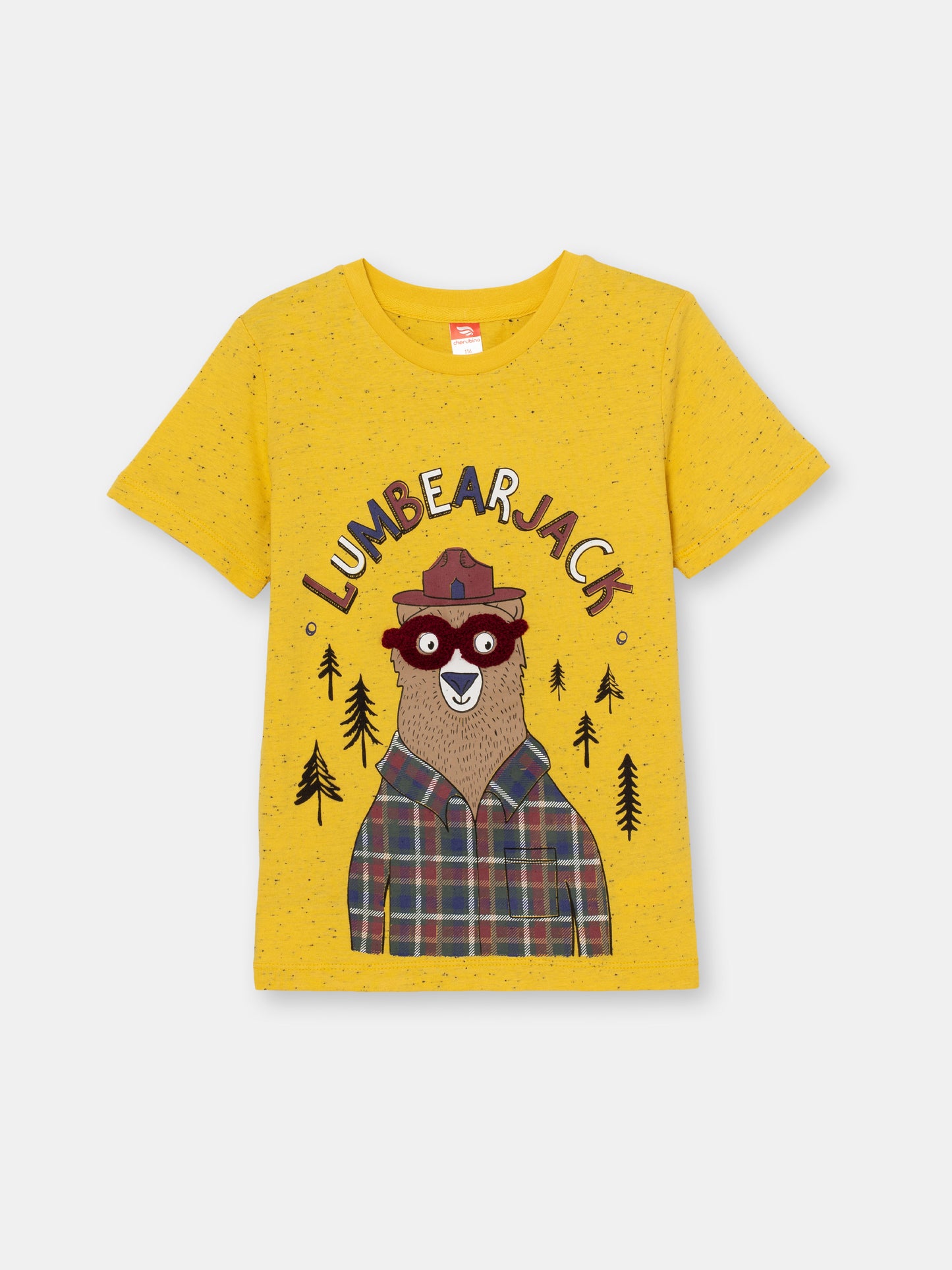 Boys Yellow T-shirt with Lumbearjack Print