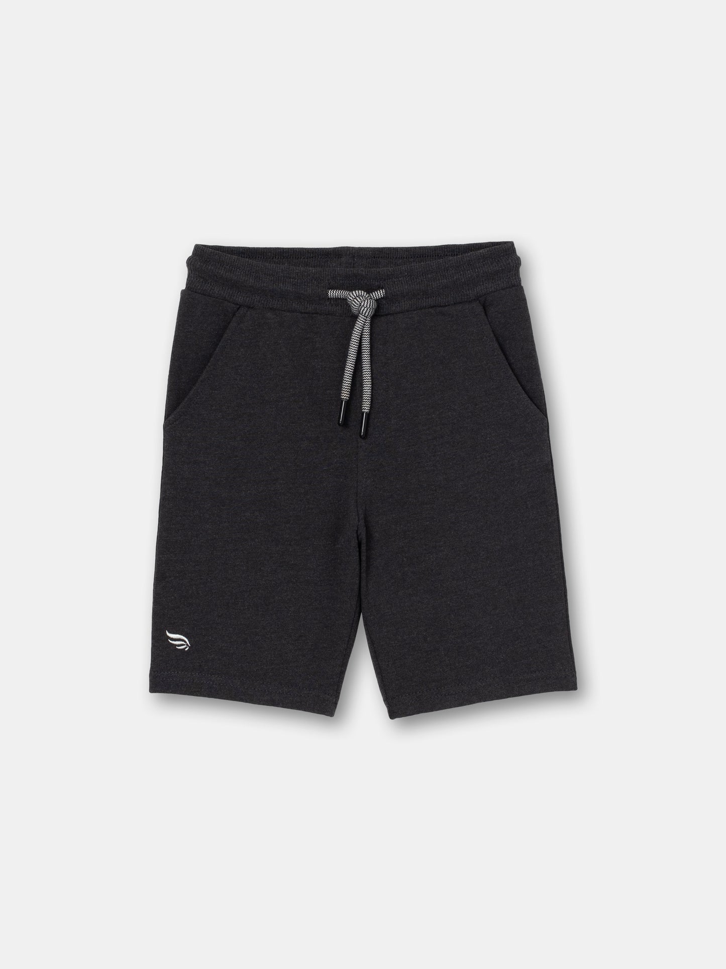 Solid Shorts with Drawstring Waistband - Grey