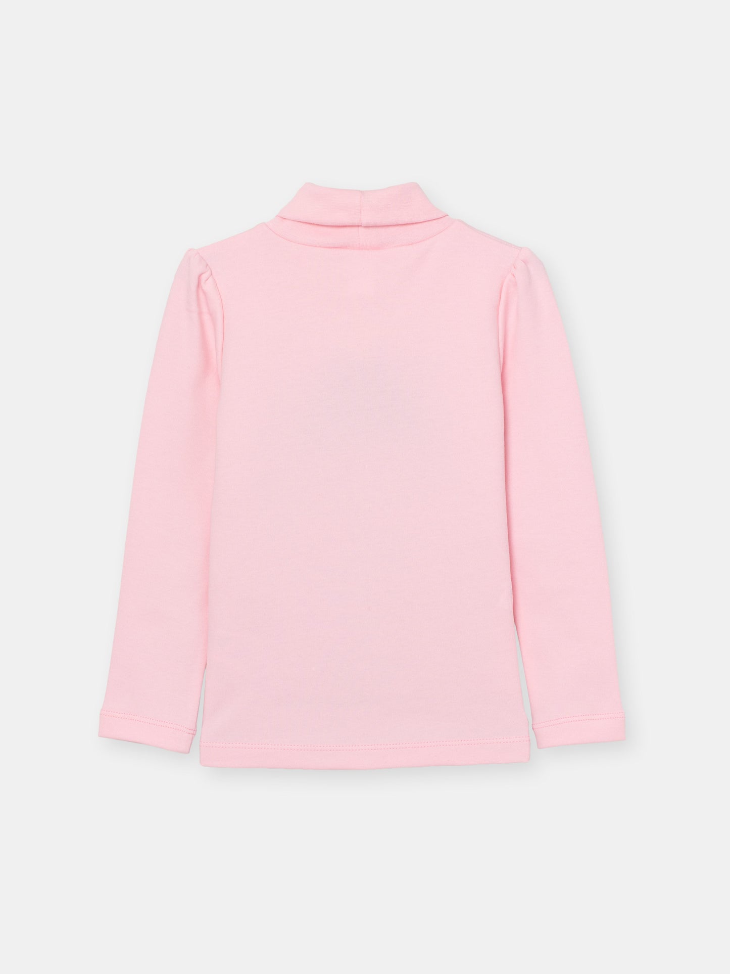 Girls Pink Turtleneck with Girl in Hat Print