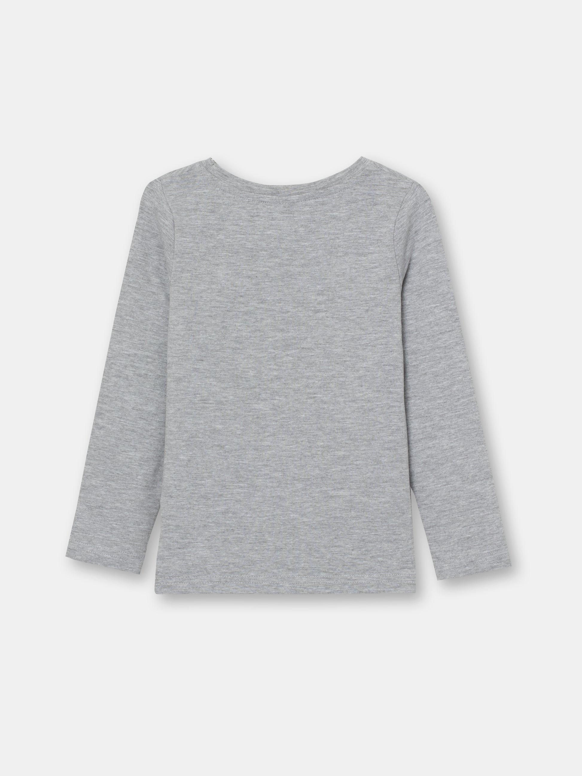 CWKG 62807-11-282 - Cherubino girls light grey melange long sleeve t-shirt with little friends print - back