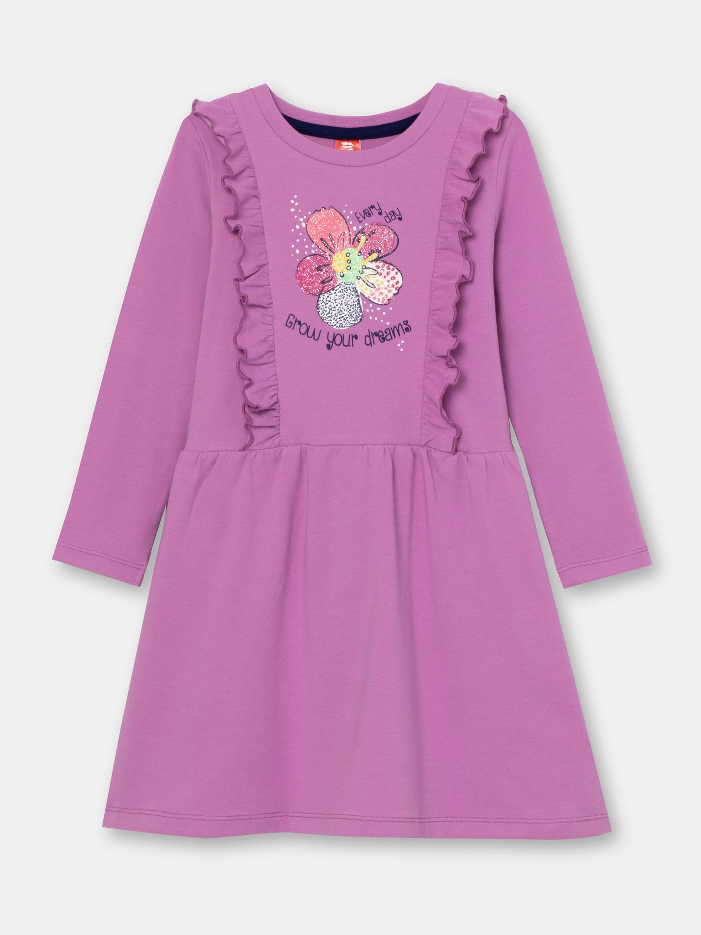 CWKG 62813-44-282 - Cherubino girls violet dress with flower print - front
