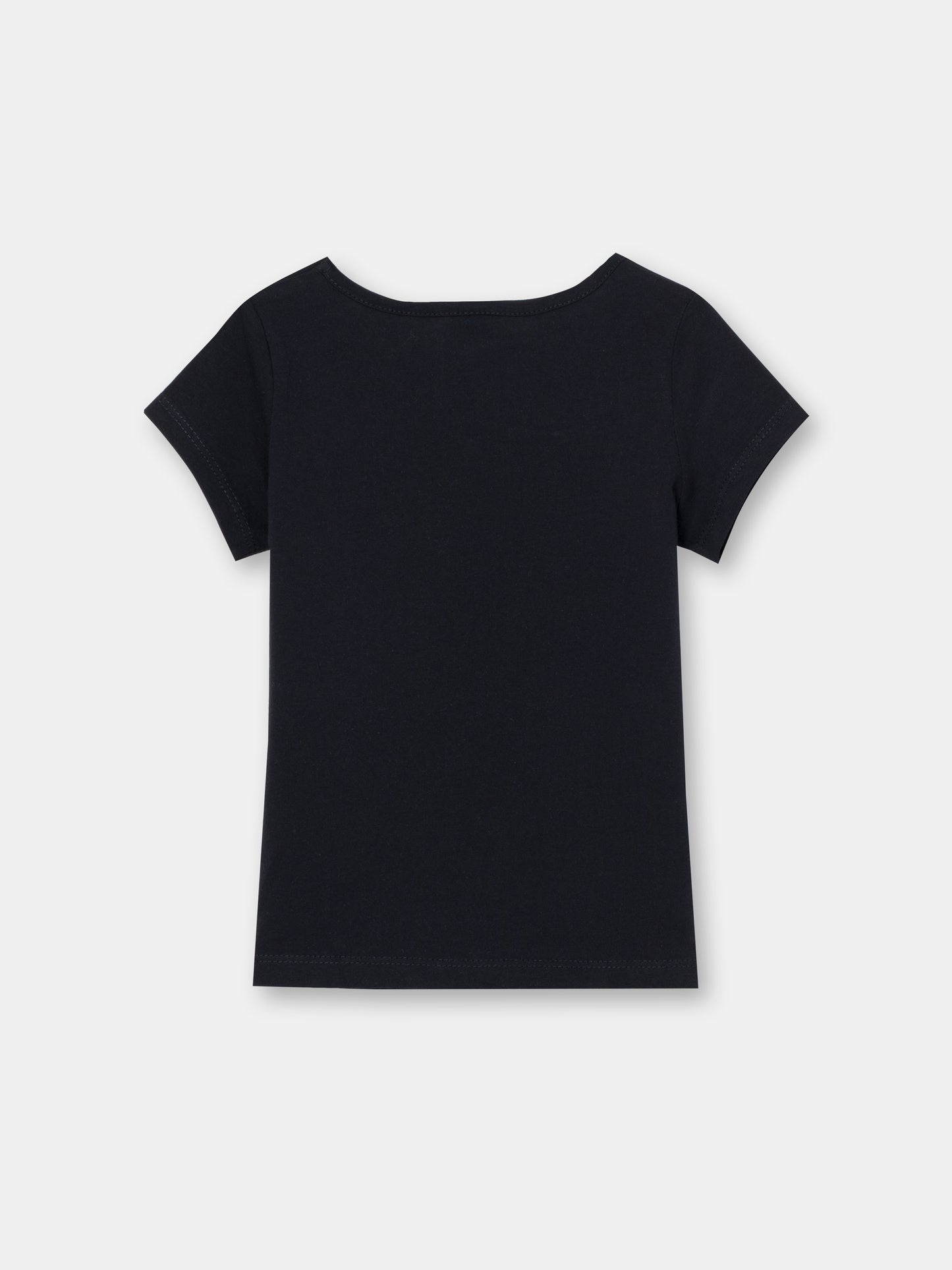 CWKG 62880-22-290 - Cherubino girls black t-shirt with lace rabbit print - back