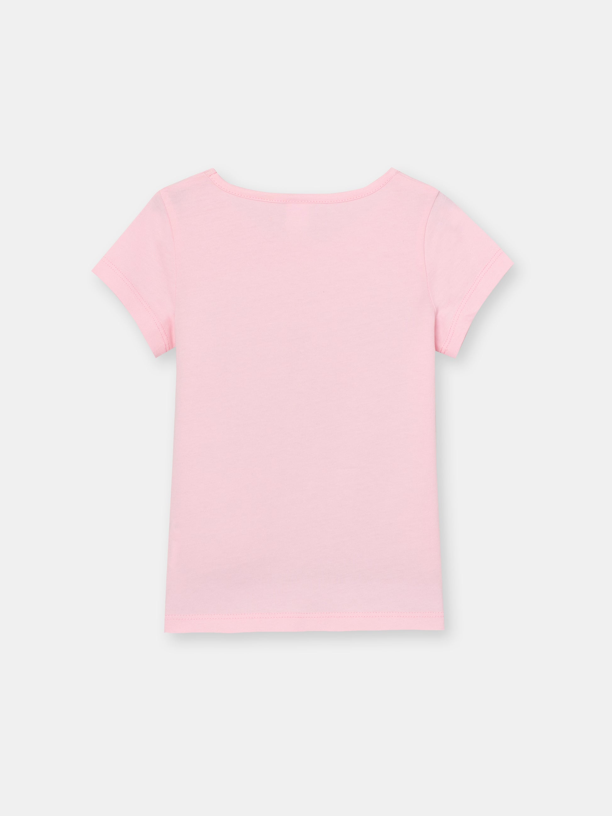 CWKG 62880-27-290 - Cherubino girls powder pink t-shirt with lace rabbit printCWKG 62880-27-290 - Cherubino girls powder pink t-shirt with lace rabbit print - back