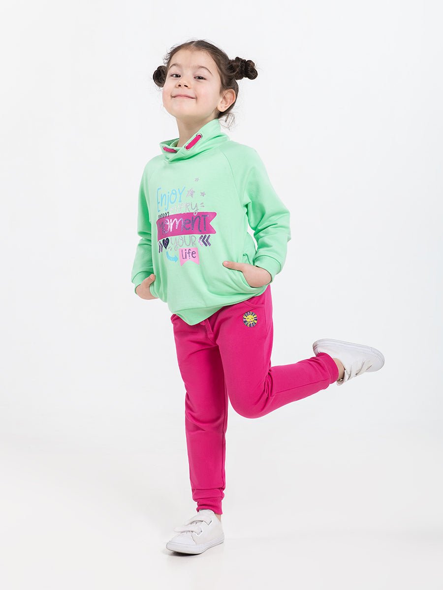 Girls Raspberry Pants with Sunshine Embroidery