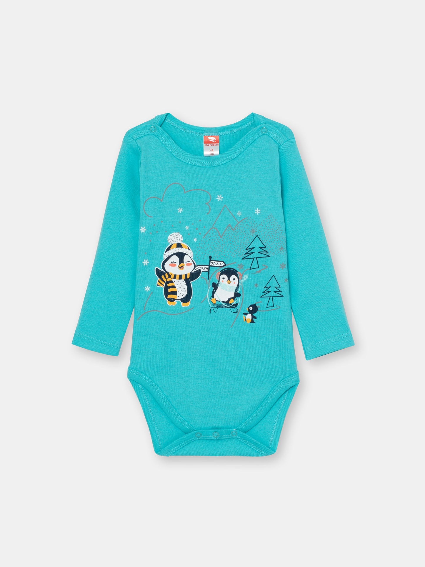 Newborn Baby Boys Atlantis Bodysuit with Penguin Friends Print