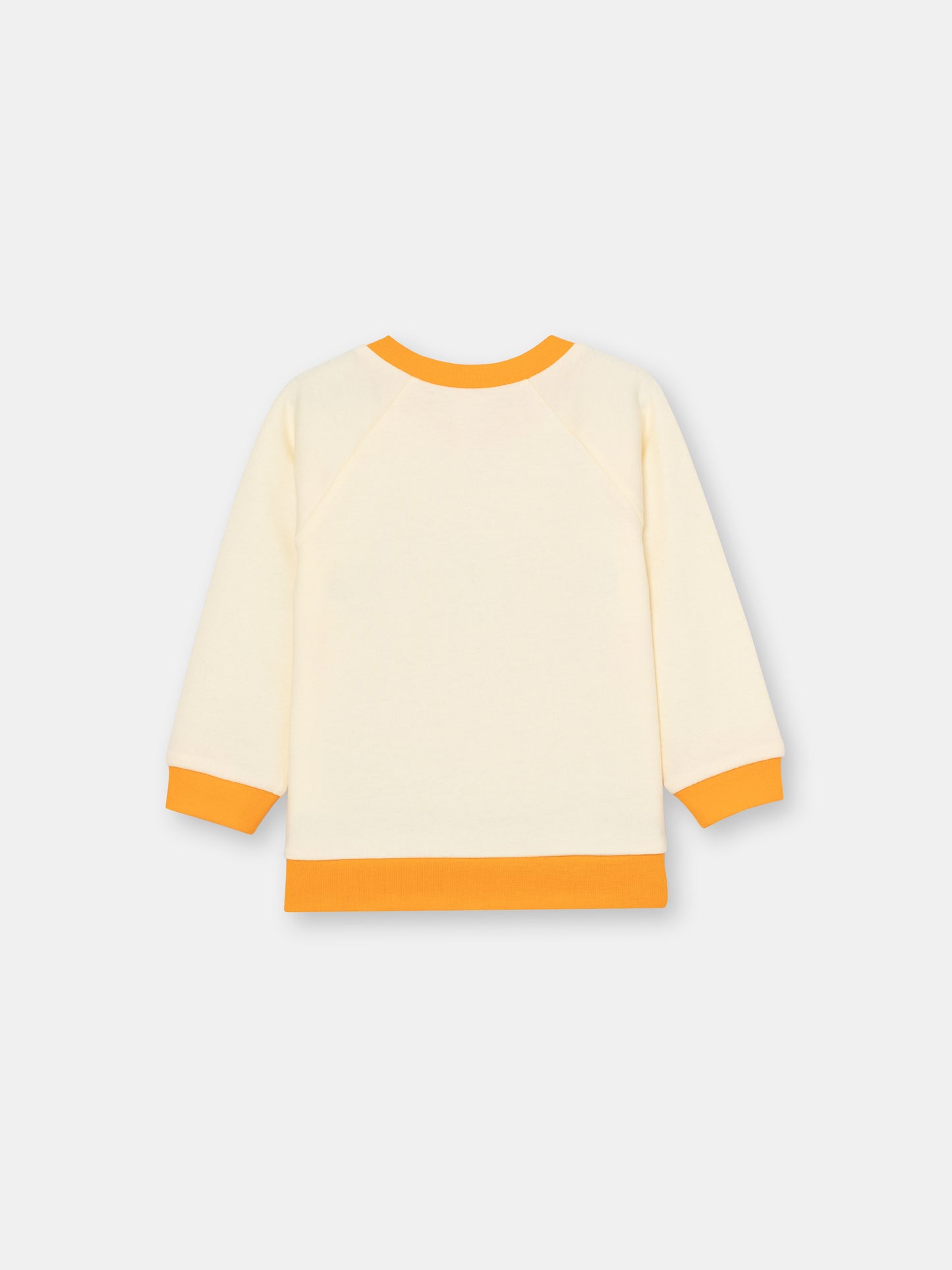 CWNB 62832-21-285 - Cherubino baby boys ecru sweatshirt with bear face print - back