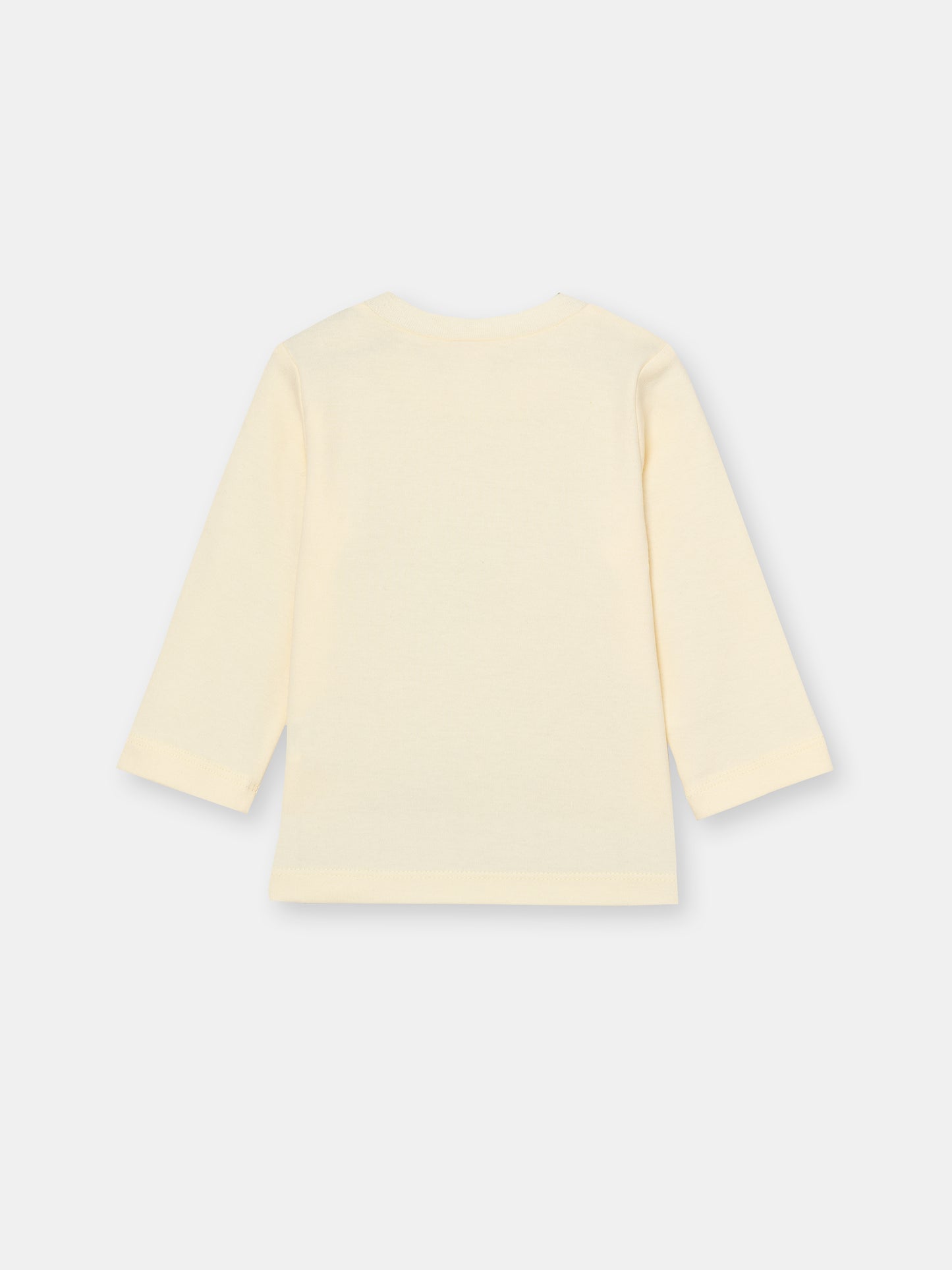 CWNB 62833-21-285 - Cherubino baby boys ecru long sleeve t-shirt with elefunto on bike print - back