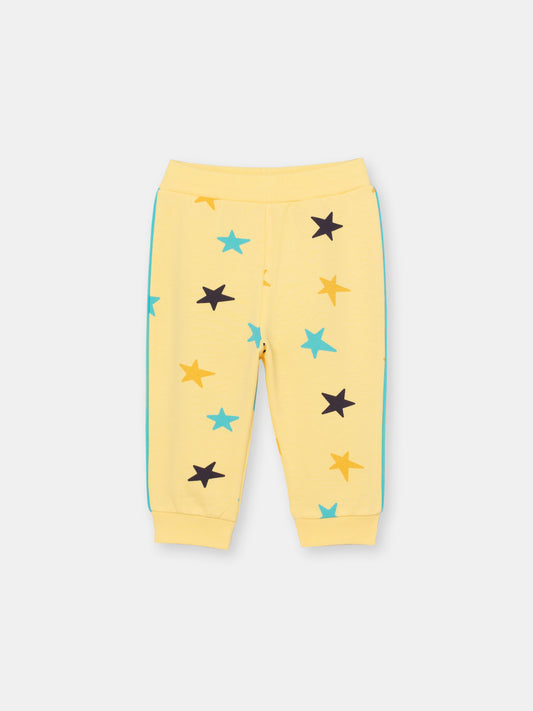 Newborn Baby Boys Yellow Pants with Stars Print