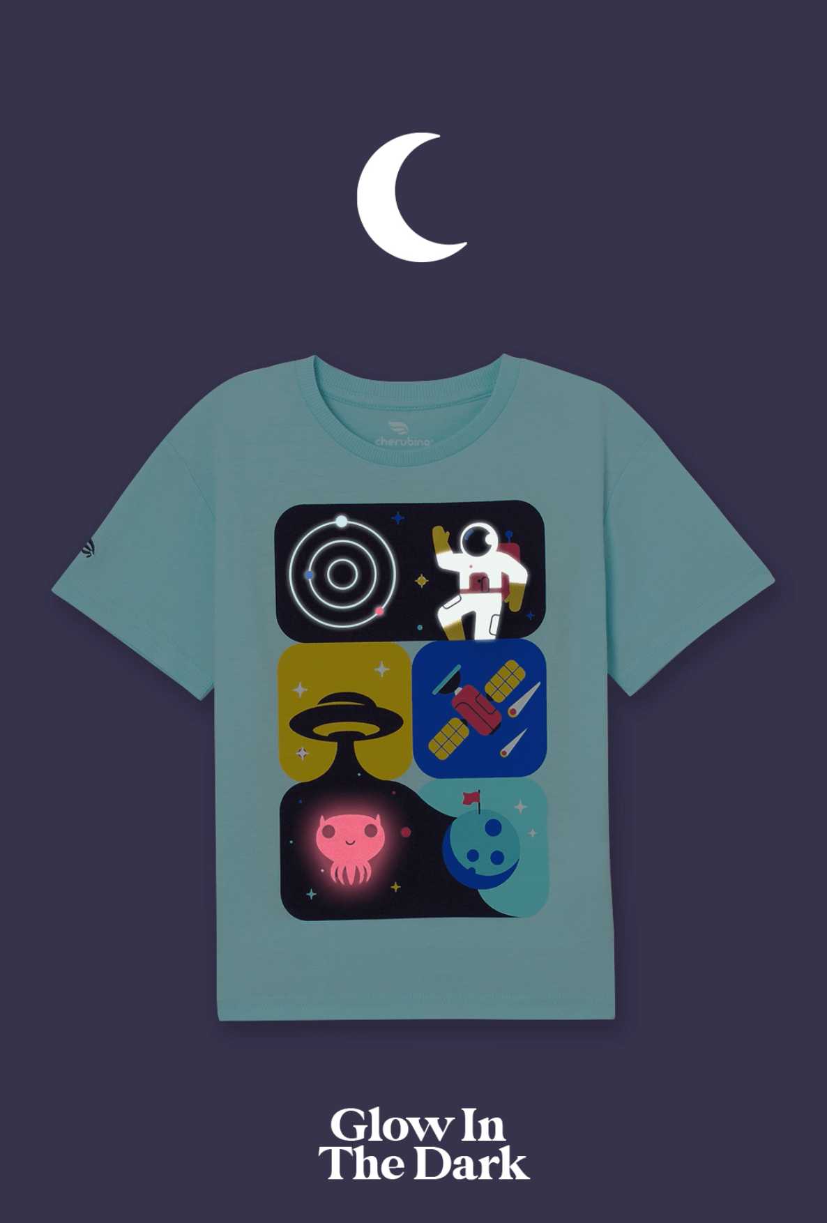 Short Sleeve T-Shirt with (Alien) Glow-in-the-Dark Graphic - Atlantis